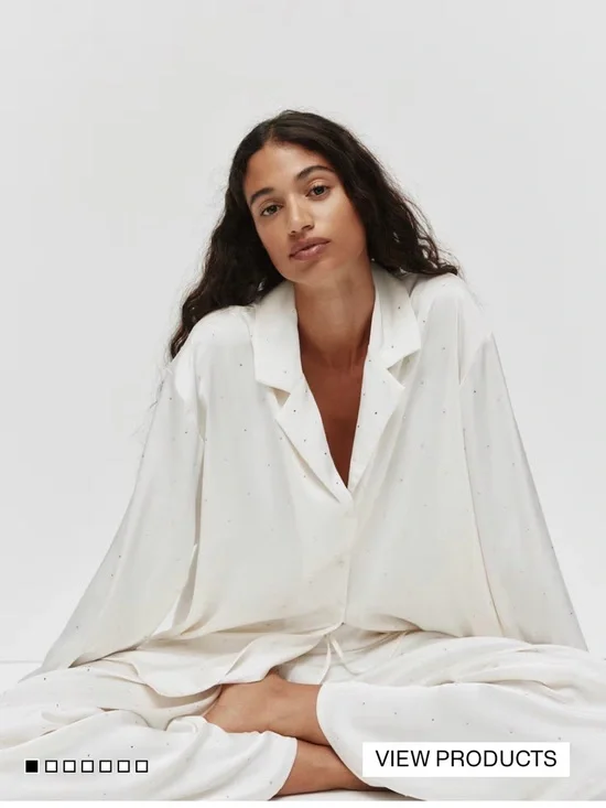 H&M White Long-Sleeve Button Pajama Set - Picture 2 of 5